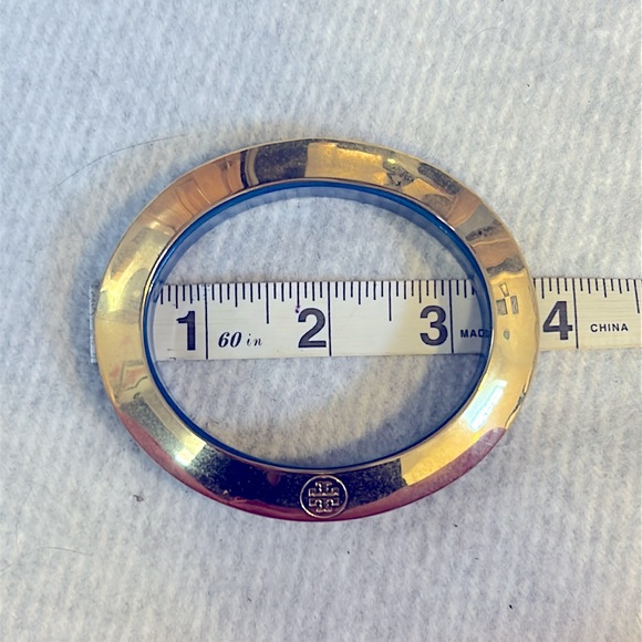 Tory Burch Gold and Blue Bangle Bracelet - Picture 4 of 5